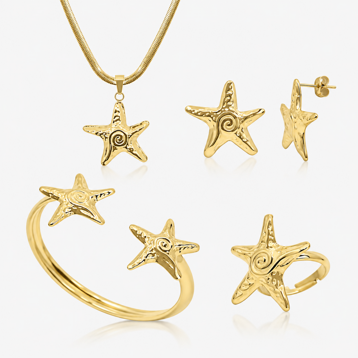 Golden Starfish 4 Piece Set