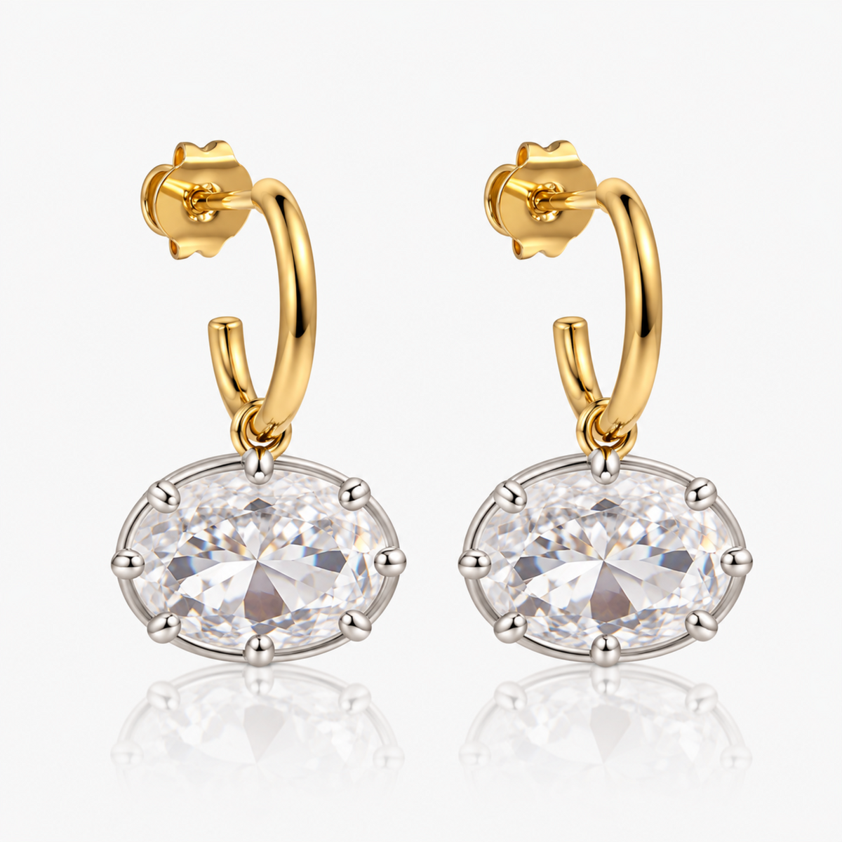 Showgirl Oval Cut Drop Earrings